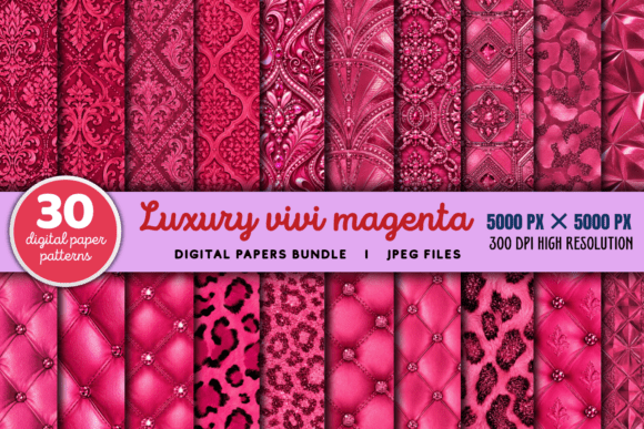 Download Luxury Vivid Magenta Digital Papers - Premium Bundle