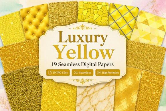Download Luxury Yellow Digital Paper Set - Premium Resources