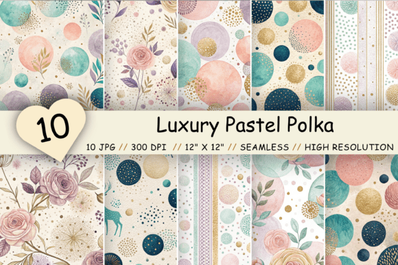 Download Luxury Pastel Polka Dots Pattern Pack - Premium Resources