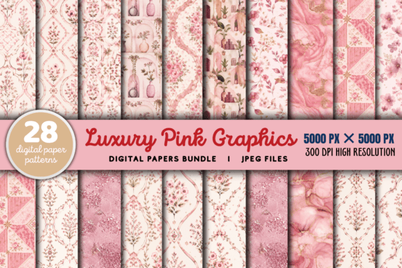 Download Luxury Pink Digital Paper Bundle - Premium Resources